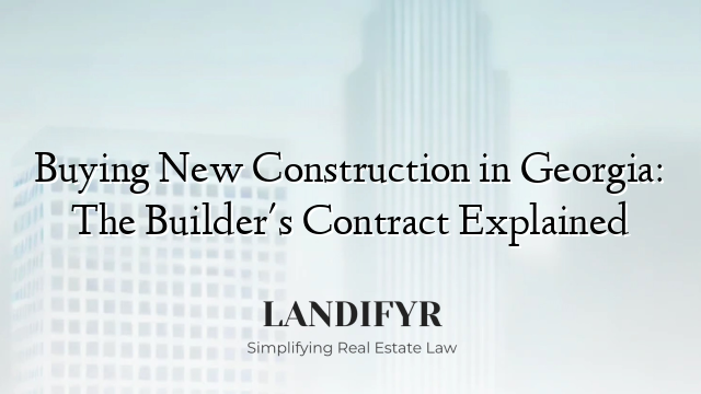 Buying New Construction in Georgia: The Builder's Contract Explained