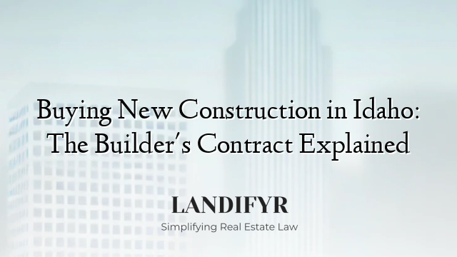 Buying New Construction in Idaho: The Builder's Contract Explained