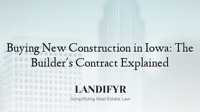 Buying New Construction in Iowa: The Builder's Contract Explained