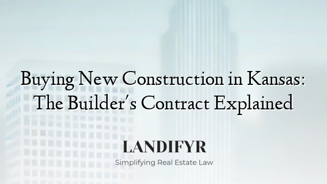 Buying New Construction in Kansas: The Builder's Contract Explained