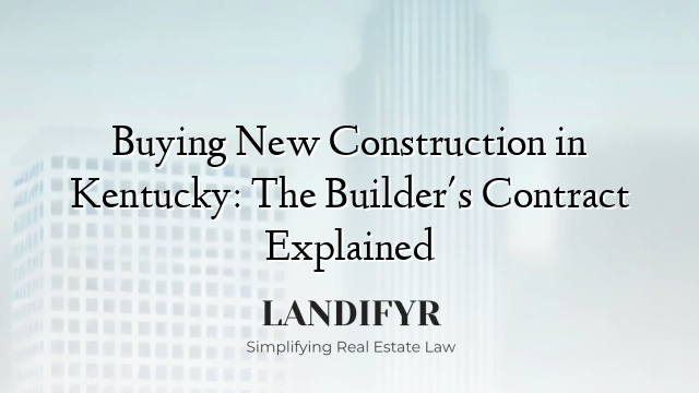 Buying New Construction in Kentucky: The Builder's Contract Explained