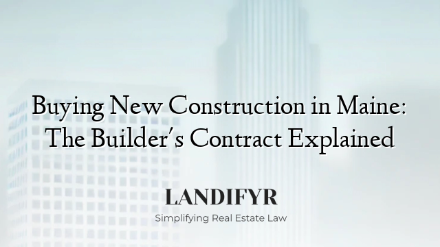 Buying New Construction in Maine: The Builder's Contract Explained