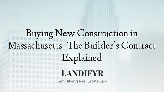 Buying New Construction in Massachusetts: The Builder's Contract Explained