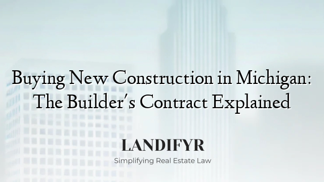 Buying New Construction in Michigan: The Builder's Contract Explained