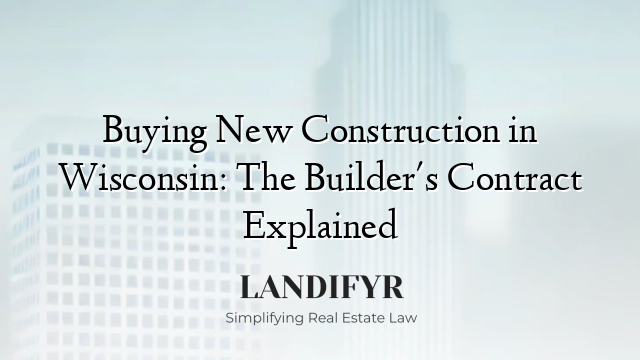 Buying New Construction in Wisconsin: The Builder's Contract Explained