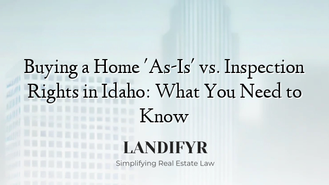 Buying a Home 'As-Is' vs. Inspection Rights in Idaho: What You Need to Know