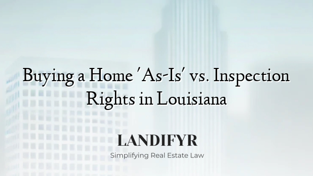 Buying a Home 'As-Is' vs. Inspection Rights in Louisiana
