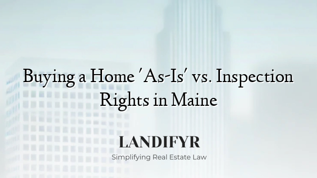 Buying a Home 'As-Is' vs. Inspection Rights in Maine