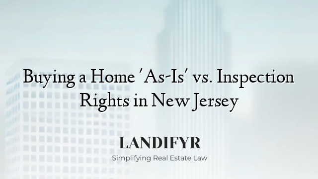 Buying a Home 'As-Is' vs. Inspection Rights in New Jersey