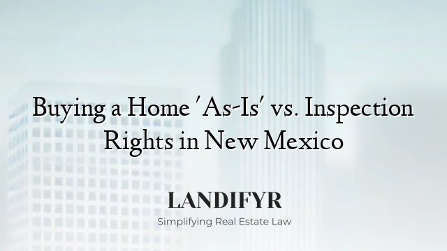 Buying a Home 'As-Is' vs. Inspection Rights in New Mexico