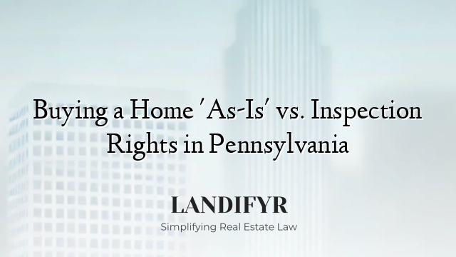 Buying a Home 'As-Is' vs. Inspection Rights in Pennsylvania