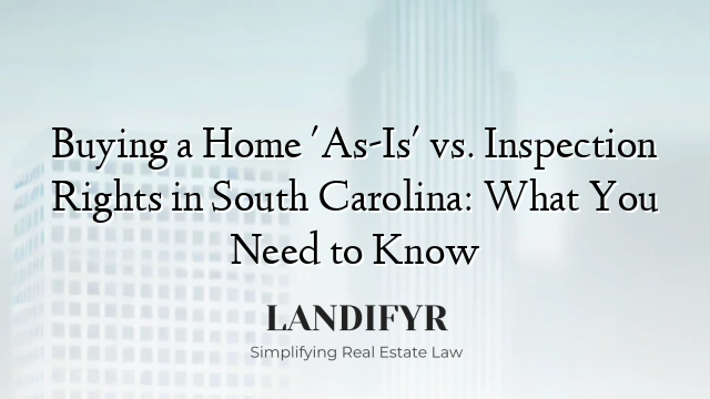 Buying a Home 'As-Is' vs. Inspection Rights in South Carolina: What You Need to Know