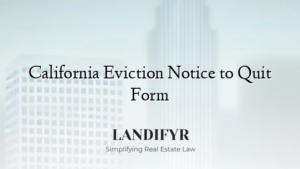 California Eviction Notice to Quit Form