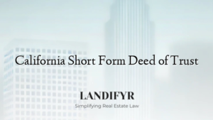 California Short Form Deed of Trust