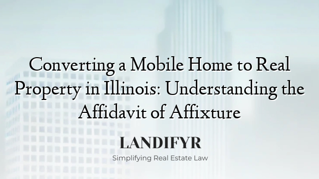 Converting a Mobile Home to Real Property in Illinois: Understanding the Affidavit of Affixture