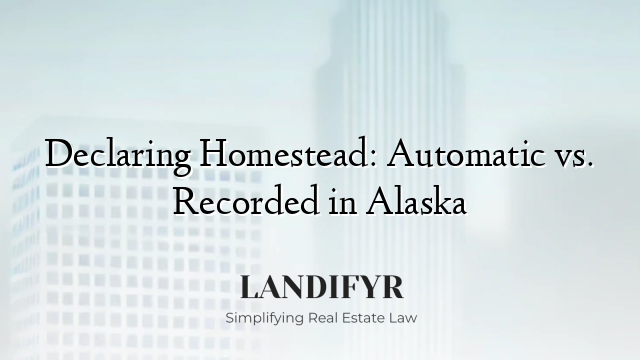 Declaring Homestead: Automatic vs. Recorded in Alaska