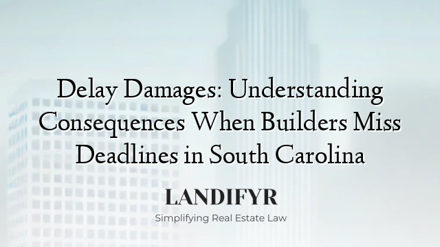 Delay Damages: Understanding Consequences When Builders Miss Deadlines in South Carolina