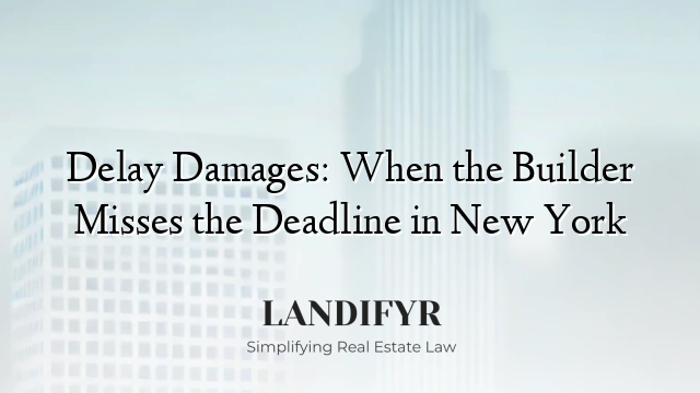 Delay Damages: When the Builder Misses the Deadline in New York