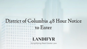 District of Columbia 48 Hour Notice to Enter