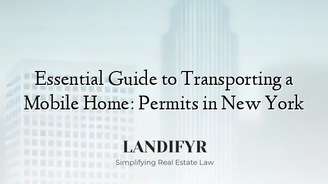 Essential Guide to Transporting a Mobile Home: Permits in New York