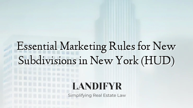 Essential Marketing Rules for New Subdivisions in New York (HUD)