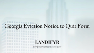 Georgia Eviction Notice to Quit Form