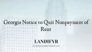 Georgia Notice to Quit Nonpayment of Rent