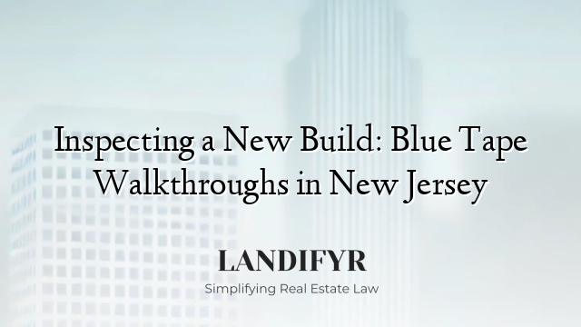 Inspecting a New Build: Blue Tape Walkthroughs in New Jersey