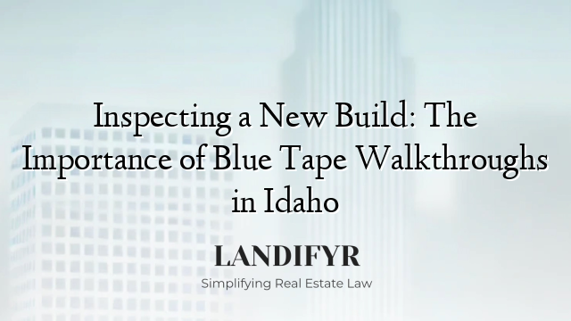Inspecting a New Build: The Importance of Blue Tape Walkthroughs in Idaho