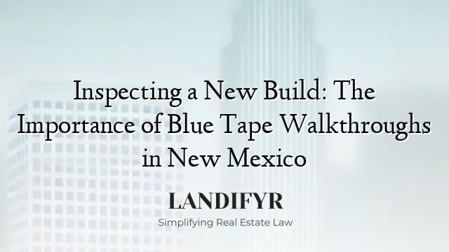 Inspecting a New Build: The Importance of Blue Tape Walkthroughs in New Mexico
