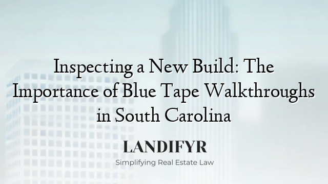 Inspecting a New Build: The Importance of Blue Tape Walkthroughs in South Carolina