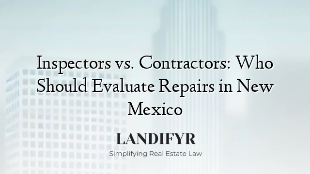Inspectors vs. Contractors: Who Should Evaluate Repairs in New Mexico