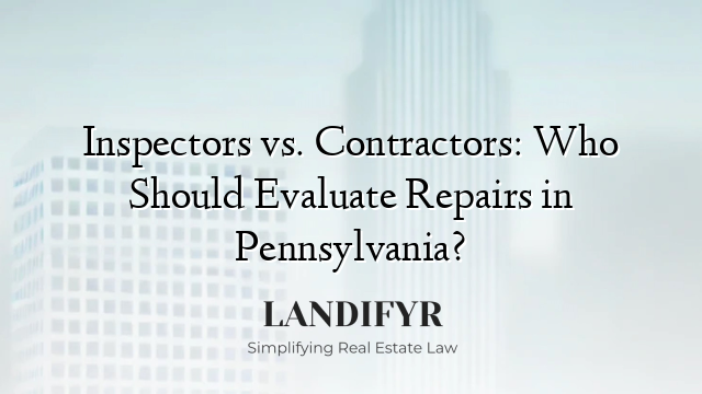 Inspectors vs. Contractors: Who Should Evaluate Repairs in Pennsylvania?
