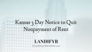Kansas 3 Day Notice to Quit Nonpayment of Rent