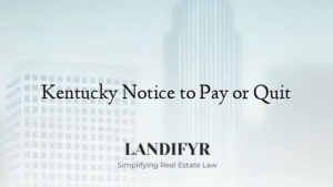 Kentucky Notice to Pay or Quit