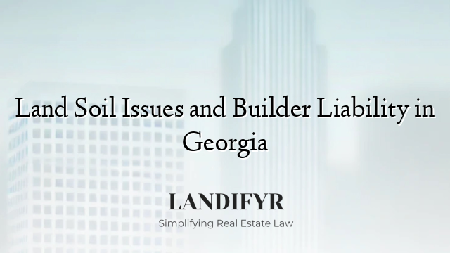 Land Soil Issues and Builder Liability in Georgia