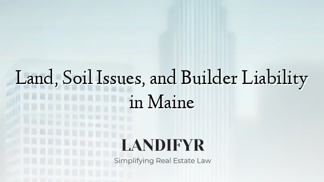 Land, Soil Issues, and Builder Liability in Maine