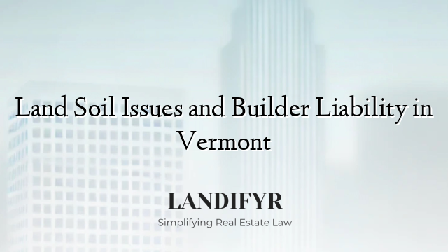 Land Soil Issues and Builder Liability in Vermont