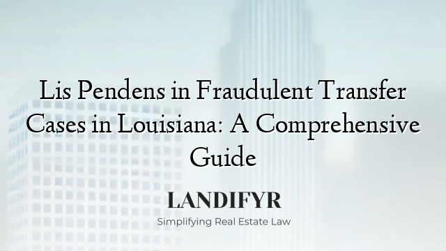 Lis Pendens in Fraudulent Transfer Cases in Louisiana: A Comprehensive Guide