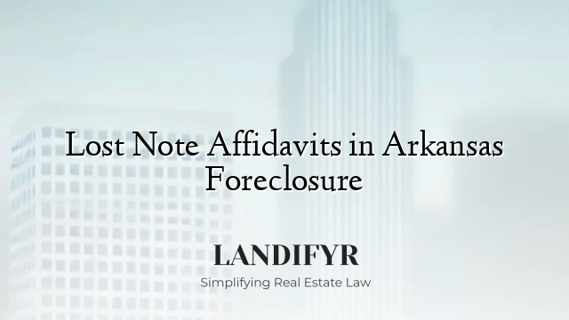 Lost Note Affidavits in Arkansas Foreclosure