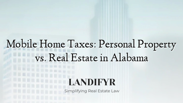 Mobile Home Taxes: Personal Property vs. Real Estate in Alabama
