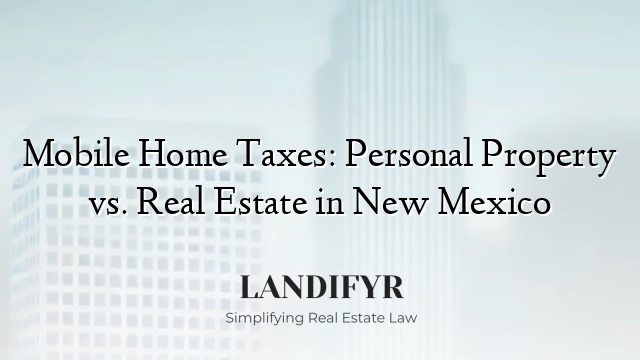 Mobile Home Taxes: Personal Property vs. Real Estate in New Mexico