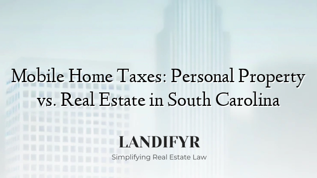 Mobile Home Taxes: Personal Property vs. Real Estate in South Carolina
