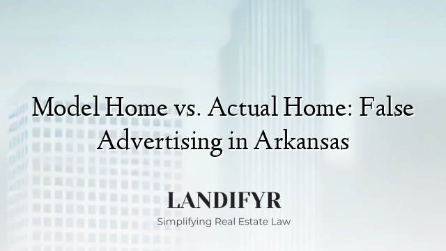 Model Home vs. Actual Home: False Advertising in Arkansas