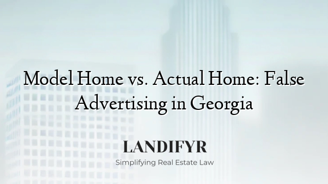 Model Home vs. Actual Home: False Advertising in Georgia
