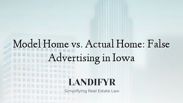 Model Home vs. Actual Home: False Advertising in Iowa