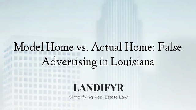 Model Home vs. Actual Home: False Advertising in Louisiana