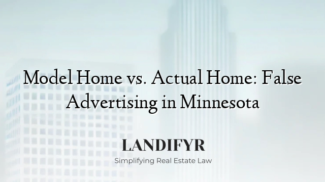 Model Home vs. Actual Home: False Advertising in Minnesota