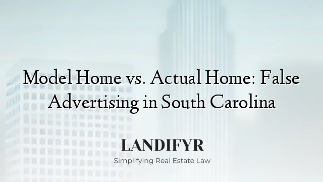 Model Home vs. Actual Home: False Advertising in South Carolina