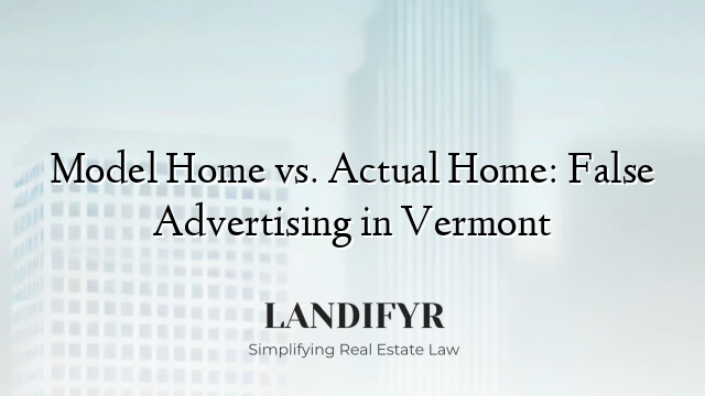 Model Home vs. Actual Home: False Advertising in Vermont